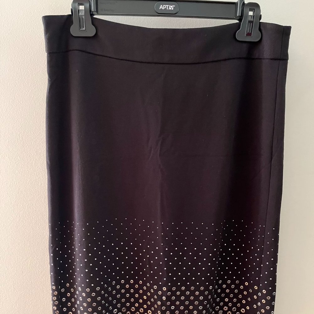 Grace Elements Black Pencil Skirt with Silver Accents